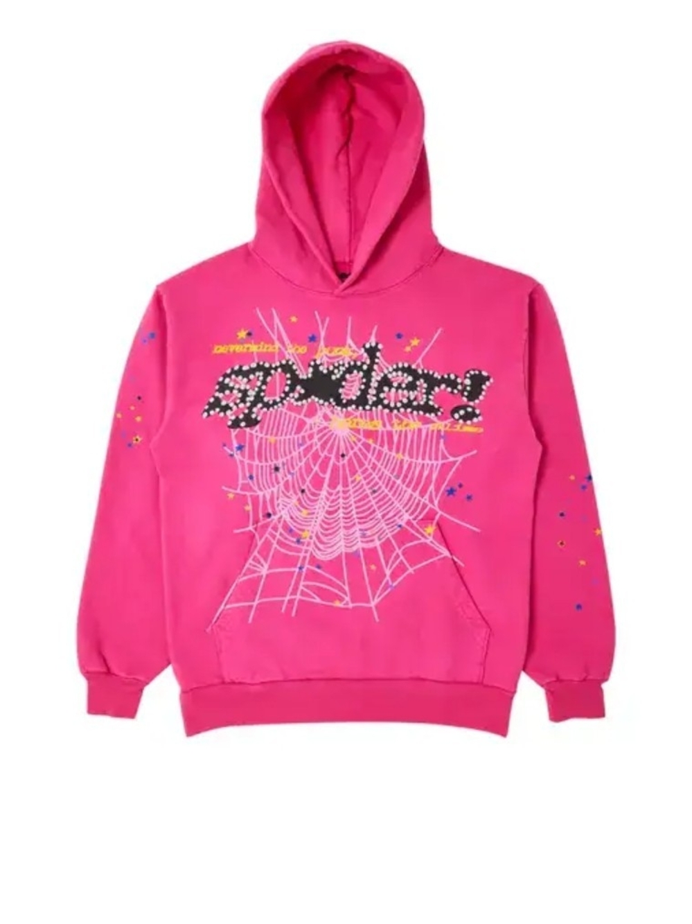 Sp5der Bright Pink Graphic Spider-Web Hoodie